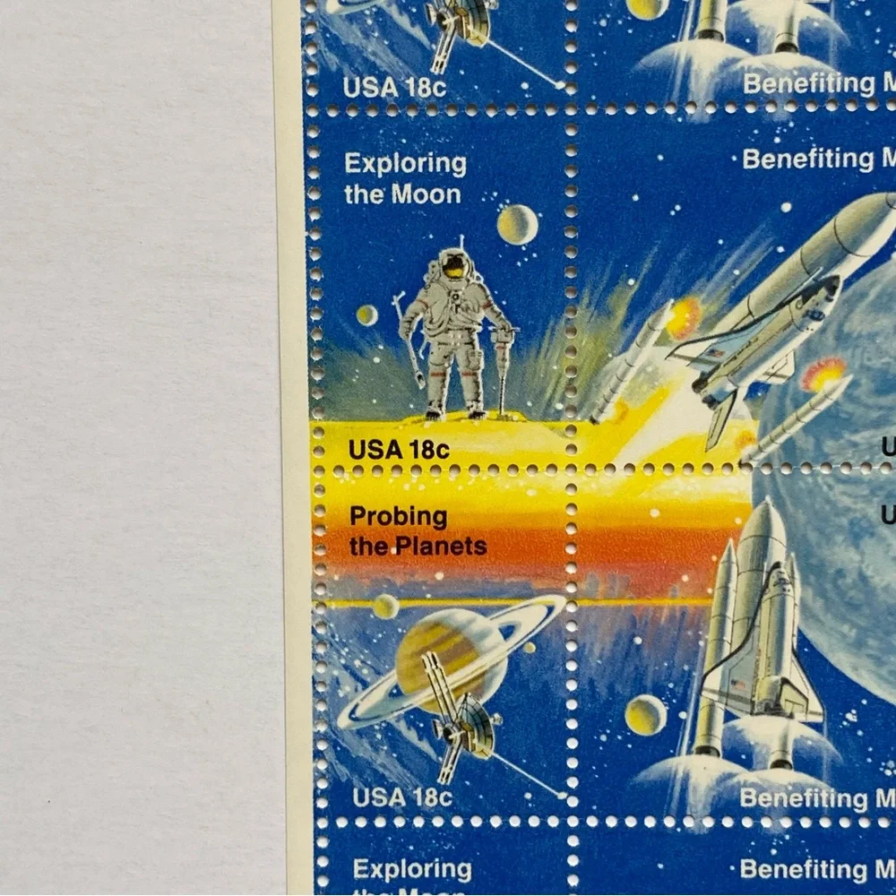 Space Achievement Stamps 1981 Full Sheet of 48 US 18¢ MHN Scott 1912 1919